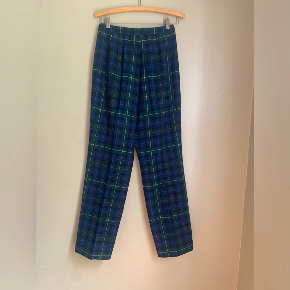 Vintage Pendleton Blue and Green Plaid Pants